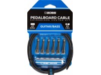 Kit de cabo e conectores sem solda para pedalboard/Pedalboards BOSS BCK-6 Solderless Pedalboard Kit 6 fichas jack + cabo 1.5m + 24K Gold Contacts