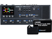 Pedaleiras para guitarra elétrica BOSS GX-100 WIRELESS EDITION com adaptador Bluetooth Audio MIDI