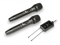 Sistema sem fio com microfone de mão dinâmico/Sistema sem fios com microfone de mão Soundsation Sistema sem fios compacto UHF duplo 2x16 canais 606-613,5 MHz