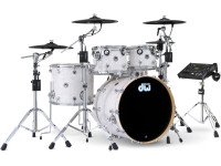 Conjunto de Bateria/Conjuntos de bateria eletrónica DWe White Marine Pearl 5-piece, Roland V71 + Cymbal Pack 4CY-4WT-01, Hardware Pack DW-5000 B-Stock