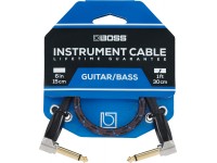  Cabo para pedais de efeitos/Cabos de Patch BOSS BIC-1AA Cabo Audio Patch Jack angulado/angulado mono 30cm para Pedalboards Revestimento Malha Garantia Vitalícia