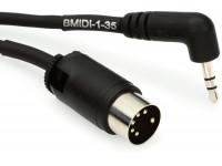 Cabo MIDI BOSS BMIDI-1-35 Cabo MIDI standard 5-pinos / Mini-jack TRS stereo 30cm Garantia Vitalícia
