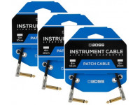  Cabo para pedais de efeitos/Cabos de Patch BOSS BPC-4-3 Cabo Audio Patch Jack mono 10cm (Pack 3 Cabos) para Pedalboards Garantia Vitalícia