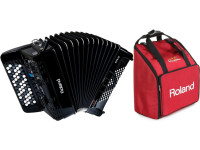 Acordeão Electrónico de Botões/Acordeão Roland FR-1XB Acordeão de Botões Preto + SACO ALMOFADADO