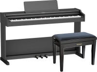 Pack de piano/Pianos Digitais de Móvel Roland RP107-BKX + BANCO Roland RPB-220BK