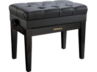 Banco para piano/Bancos para piano Roland RPB-500PE LUXURY Banco Piano Preto Polido c/ regulação altura