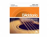 Jogos de cordas para guitarra de 12 cordas D´Addario EJ41 