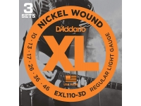 Conjunto de 3 jogos de cordas/Jogo de cordas .010 D´Addario EXL110-3D 10-46  