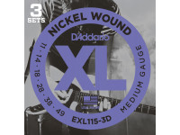 Jogo de cordas para Guitarra Elétrica/Jogo de cordas .011 D´Addario  EXL115-3D 