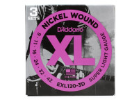 Jogo de cordas para Guitarra Elétrica/Jogo de cordas .009 D´Addario  EXL120-3D 