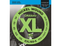 Jogo de cordas .045 para baixo elétrico de 5 cordas D´Addario EXL165-5 