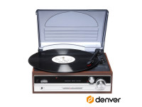 Gira-discos/Gira-discos de alta fidelidade Denver  Gira-Discos 33/45/78RPM Vintage AUX/FM