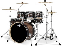 Bateria acústica/Conjuntos de bateria sem ferragens DW PDP CONCEPT Maple CM7 CHARCOAL BURST 7-pcs 22 Oportunidade B-STOCK