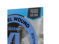  Conjunto de cordas para guitarras elétricas/Jogo de cordas .012 D'Addario EJ21 12-52 Jazz Light, XL Nickel