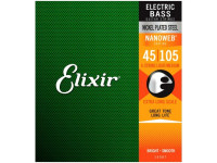 Jogo de cordas .045 para baixo elétrico de 4 cordas Elixir  14087 Nanoweb XL Extra longscale Medium