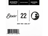 Corda individual em aço para guitarra acústica/Cordas individuais para guitarra Elixir  14122 Nanoweb Phosphor Bronze Acoustic .022 Single String
