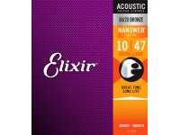 Cordas Western revestidas Elixir Nanoweb Extra Light Acoustic 