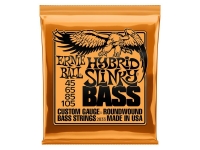 Jogo de cordas .045 para baixo elétrico de 4 cordas Ernie Ball 2833 Hybrid Slinky 