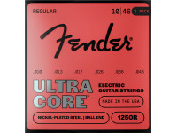 Jogo de cordas .010/Jogo de cordas .010 Fender 1250 Ultracore Guitar Strings Nickel Plated Steel Ball End 1250R Gauges 010-046 3-Pack