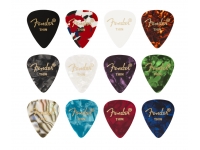 Palhetas para guitarra Fender 351 Shape Celluloid Medley Thin 12 Pack 