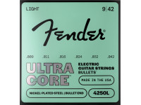 Jogo de corda para guitarra elétrica/Jogo de cordas .009 Fender 4250 Ultracore Guitar Strings Nickel Plated Steel Bullet End 4250L Gauges 009-042