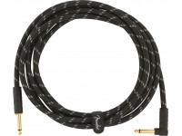 Cabo para Instrumento Fender  Deluxe Series Straight/Angle Black Tweed 3m