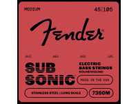 Jogo de 4 Cordas para Baixo Elétrico/Jogo de cordas .045 para baixo elétrico de 4 cordas Fender Stainless 7350 Bass Strings Stainless Steel Roundwound Long Scale 7350M 045-105