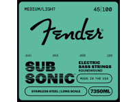 Jogo de 4 Cordas para Baixo Elétrico/Jogo de cordas .045 para baixo elétrico de 4 cordas Fender Stainless 7350s Bass Strings Stainless Steel Roundwound Long Scale 7350ML 045-100