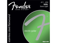 Jogo de cordas .011/Jogo de cordas .011 Fender Stainless Flatwounds (50XL) Stainless Steel Flatwound Ball End Set