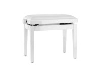 Banco para piano/Bancos para piano GEWA 130031 Banco de Piano Deluxe Vinil Branco Brilhante