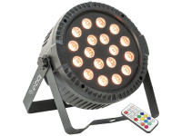 Projector LED PAR Ibiza  Projector c/ 18 Leds 1W RGB DMX