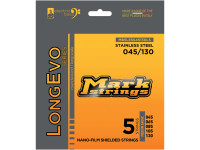 Jogo de cordas .045 para baixo elétrico de 5 cordas Markbass  Longevo SS 5 045-130