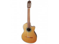 Guitarras clássicas eletrificadas Paco Castillo  220 CE Equalizador Cutaway Cedro Sapele
