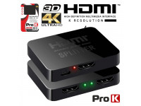 Conversor/Distribuidor de vídeo ProK   Distribuidor HDMI 1 Entrada 2 Saídas 4K 