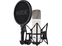  Microfone de estúdio condensador /Microfone de membrana grande Rode  Rode NT1 Signature Series White