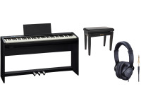 Pack de piano/Pianos Digitais de Móvel Roland FP-30X-BK PRETO + MÓVEL + BARRA 3 PEDAIS + BANCO RPB-100BK + PHONES RH-5