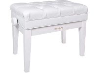 Banco para piano/Bancos para piano Roland RPB-500PW LUXURY Banco Piano Branco Polido c/ regulação altura