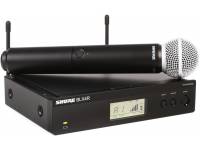 Microfone sem fio/Sistema sem fios com microfone de mão Shure BLX24R/SM58 