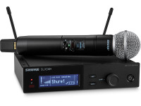 Sistema sem fio com microfone de mão dinâmico/Sistema sem fios com microfone de mão Shure SLXD24+E/SM58 G65