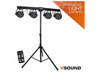 Projector LED/Projector LED PAR Suporte com 4 Projetores PAR 4x12 LEDs RGBW VSOUND