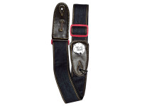 Correia de Guitarra/Outras Correias TGI Guitar Strap Woven Blue Denim Red Buckle 
