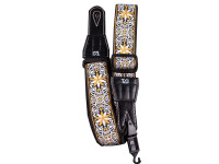  Correia para guitarra / baixo/Outras Correias TGI Guitar Strap Woven Cotton Persian Stitch Gold 