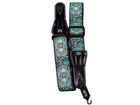 Correia de couro para guitarra / baixo/Outras Correias TGI Strap Woven Cotton Persian Stitch Green, Purple and Yellow