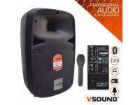Colunas Amplificadas VSOUND VSSE8PM coluna c/ bateria 350W + Micro sem fios