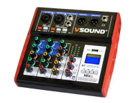 Mesa de Mistura Analógica/Mesa de Mistura Analógica VSOUND Mesa De Mistura 4 Canais 