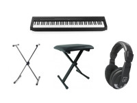 Pianos Digitais Portáteis  Yamaha Pack Piano P-45 Black + Suporte + Banco + Auscultadores